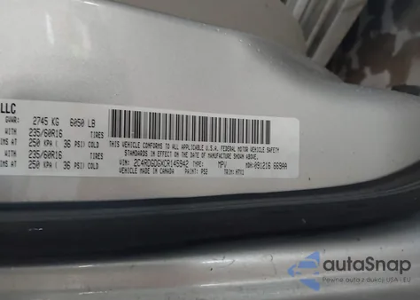 2012 Dodge Grand Caravan Crew from USA, damaged, VIN 2C4RDGDGXCR145942